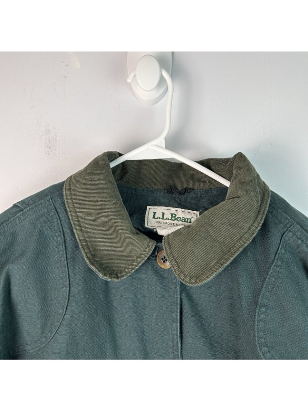 90’s Vtg LL Bean Women’s XL Chore Barn Coat Jacket Lined Rare Green - Picture 3 of 16